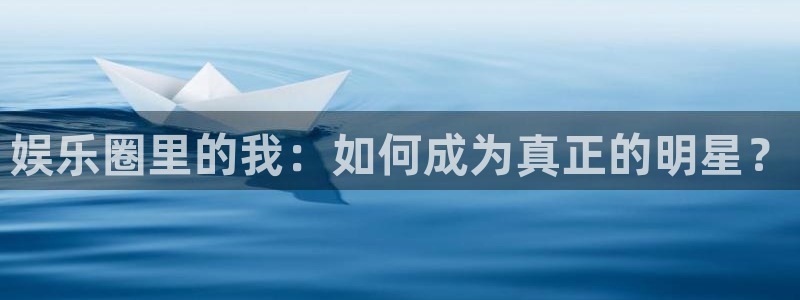 星辉平台是什么平台：娱乐圈里的我：如何成为真正的明星？